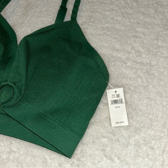 Aerie Seamless Ring Plunge Bralette Green XL NWT - Picture 2 of 4
